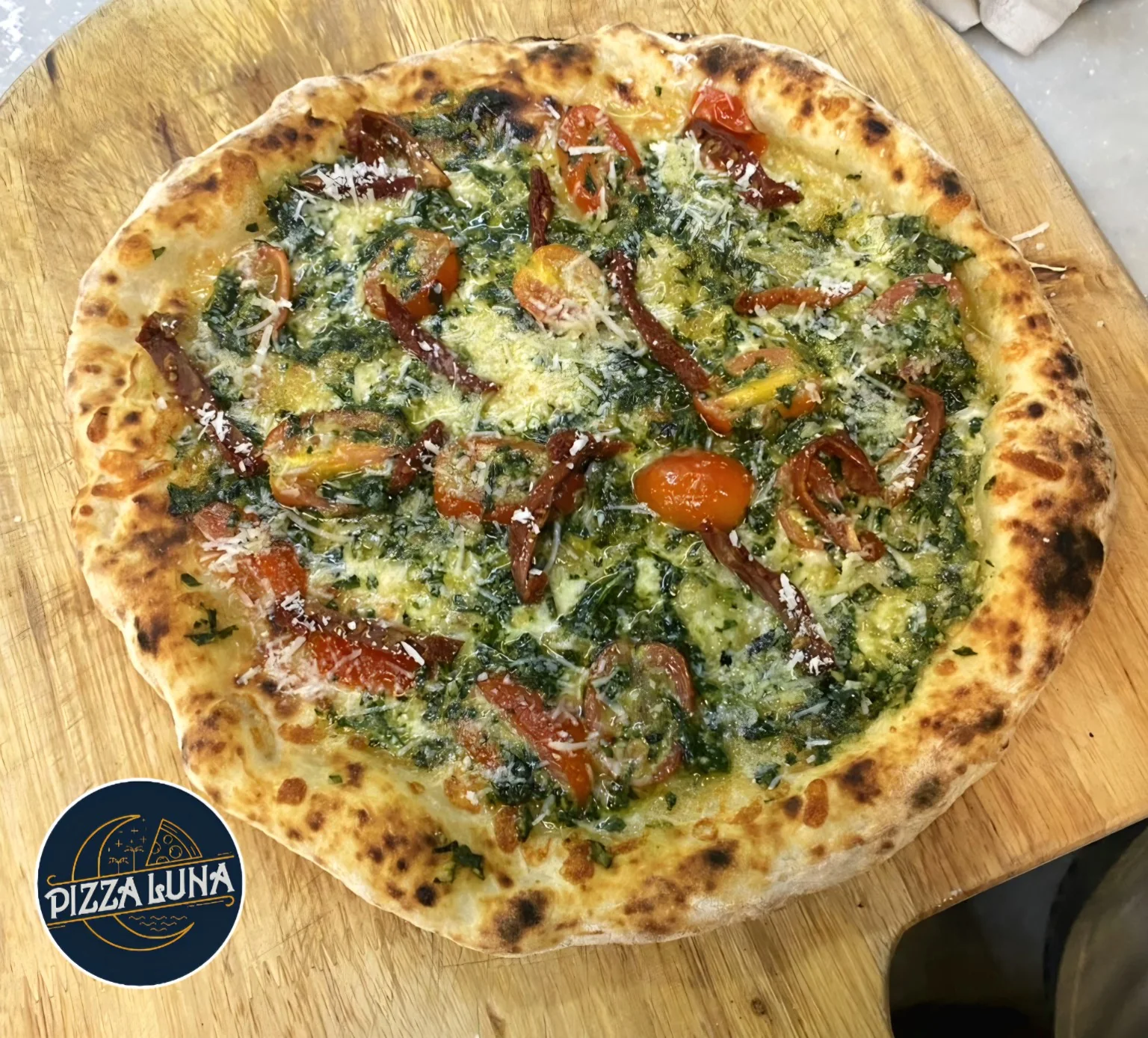 Vegetable pizza at Pizza Luna Koh Phangan