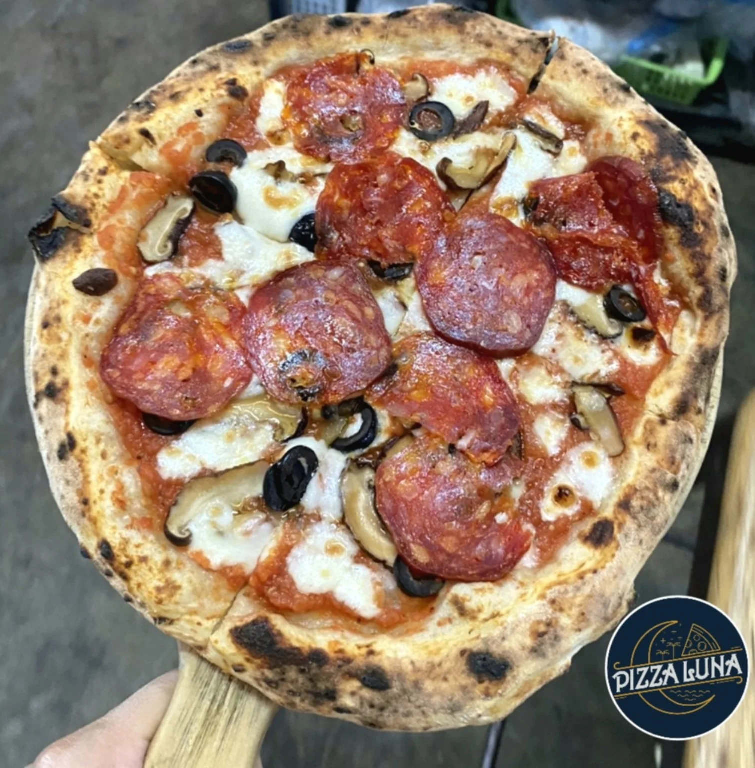 Italian-style pizza at Pizza Luna Koh Phangan